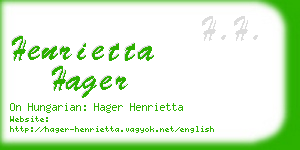 henrietta hager business card